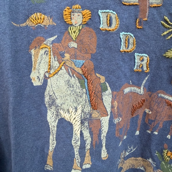 Double D Ranch - Embroidered detail Western Graphic Long Sleeve Shirt - Size M - Picture 3 of 16